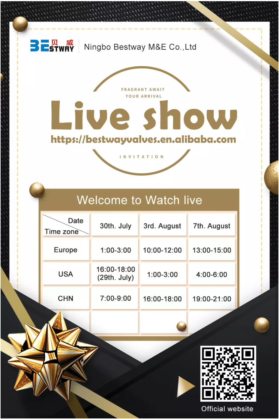 నింగ్బో బెస్ట్‌వే ఎం&E Co., Ltd Live Show-News