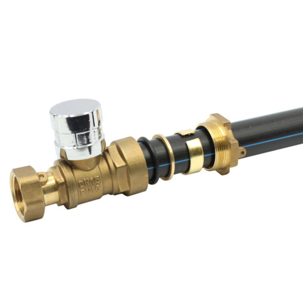 BW L16 Straight Type Water Ball Valve With Swivel Nut And HDPE Connection (2)