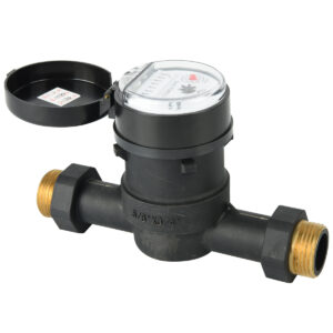 5-8 x 3-4 U.S GALLONS plastic water meter with brass male thread end