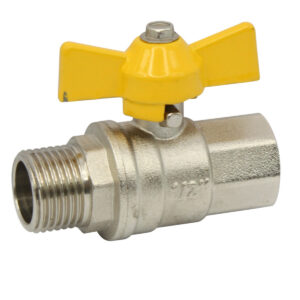 BW-B137 FxM Brass gas valve nga adunay yellow butterfly handle