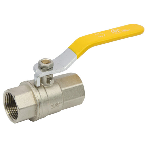 BW-B144 Brass gas valve with yellow long steel handle (1)