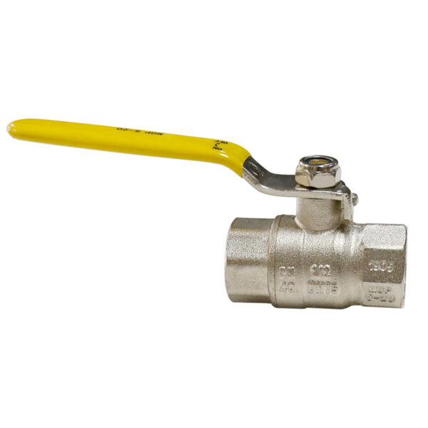BW-B144 Brass gas valve with yellow long steel handle (3)