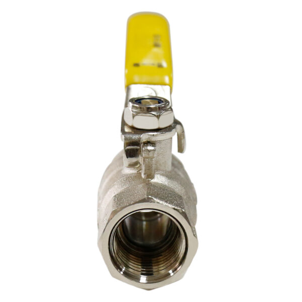 BW-B144 Brass gas valve with yellow long steel handle (4)