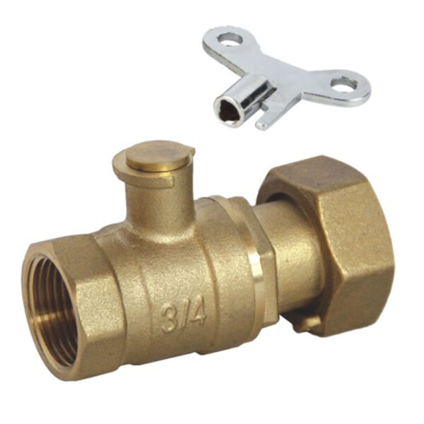 BW-L27 brass lock valve Female x Swivel nut with key (1)