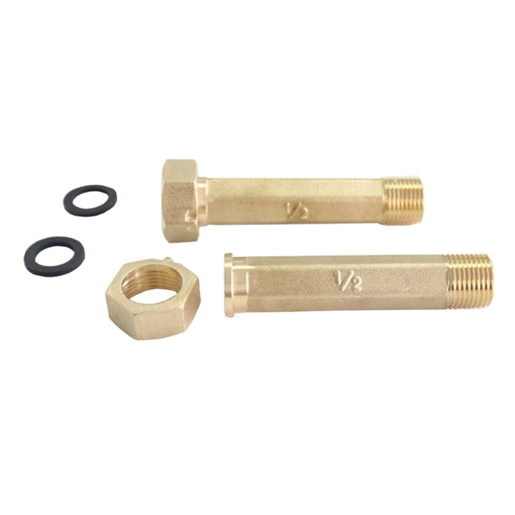 Long brass water meter connection with rubber EPDM gasket BMAG