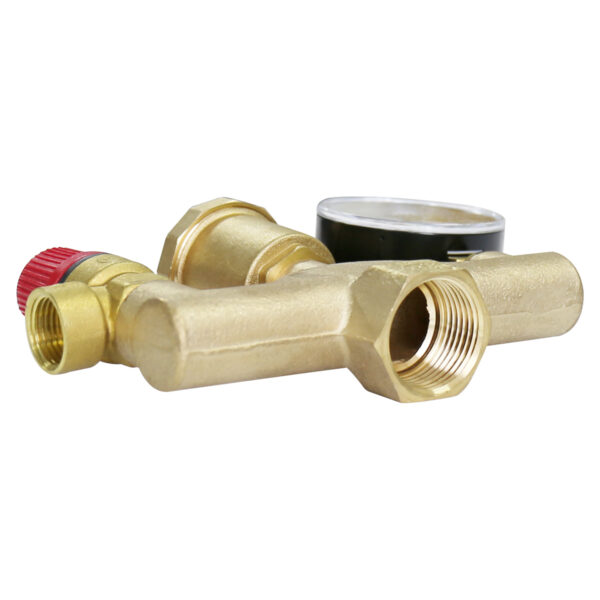 BW-R50 brass heating boiler safety valve with pressure gauge (3)