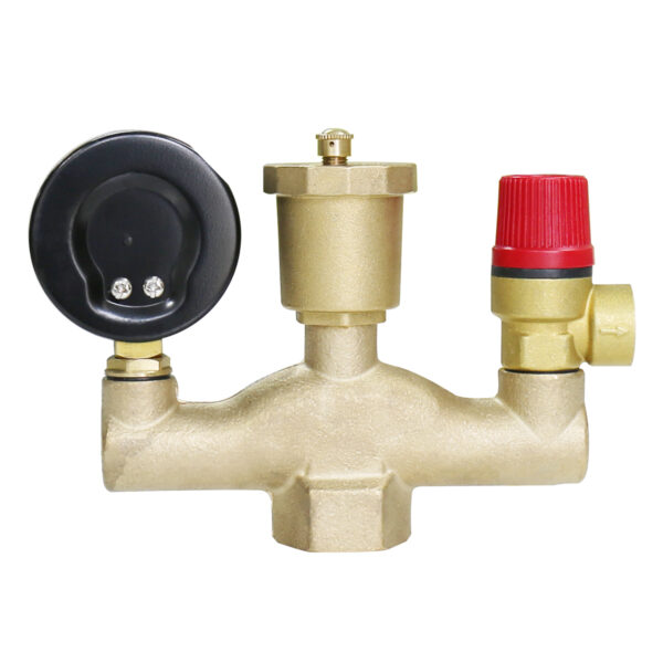 BW-R50 brass heating boiler safety valve with pressure gauge (4)