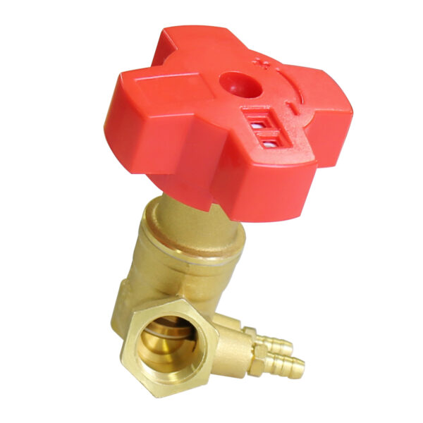 BW-V08 Brass balance valve with red handle (3)