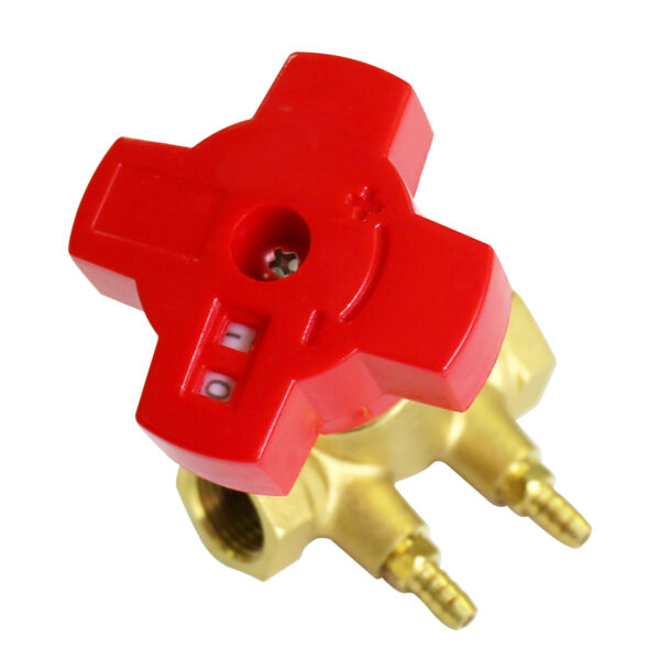 BW-V08 Brass balance valve with red handle (4)