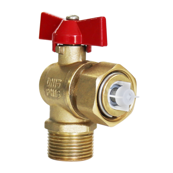 BW B80 Brass Angle Ball Valve With Red Butterfly Handle (4)