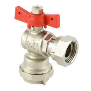 BW B81A Brass Angle Ball Valve Nickel Plated For PE Pipe (1)