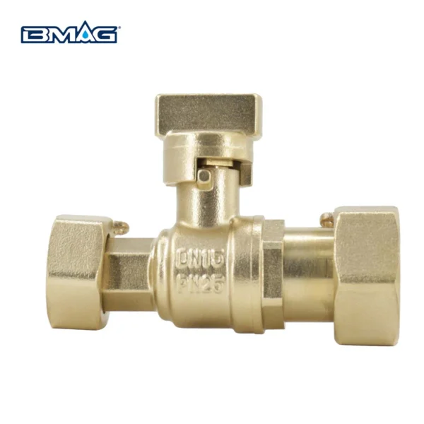 BW L07C F SS Brass Lockable Valve Both Swivel Nut Ends For South America Market (1)