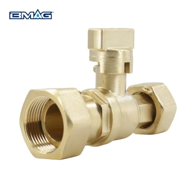 BW L07C F SS Brass Lockable Valve Both Swivel Nut Ends For South America Market (4)