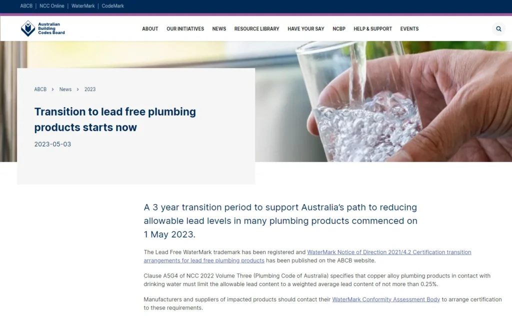 Transition To Lead Free Plumbing Products Starts Now