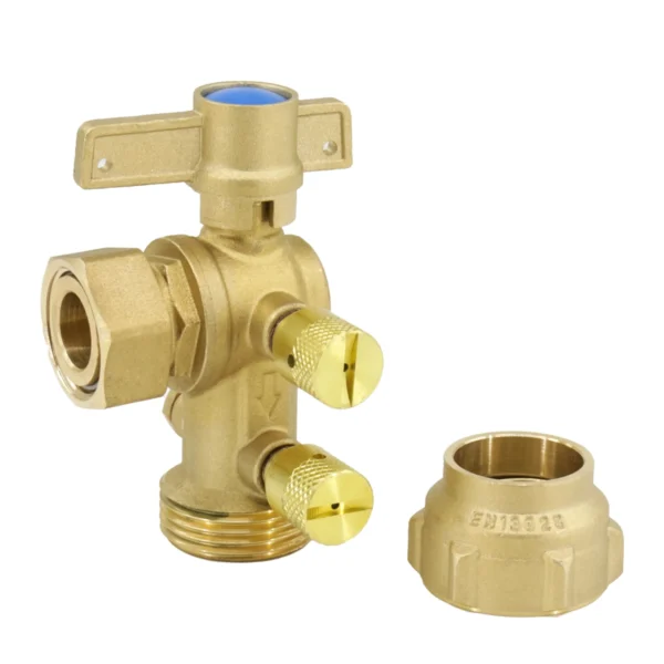 BW L02A DR Brass Lockable Angle Ball Valve With PE Pipe Fitting 2