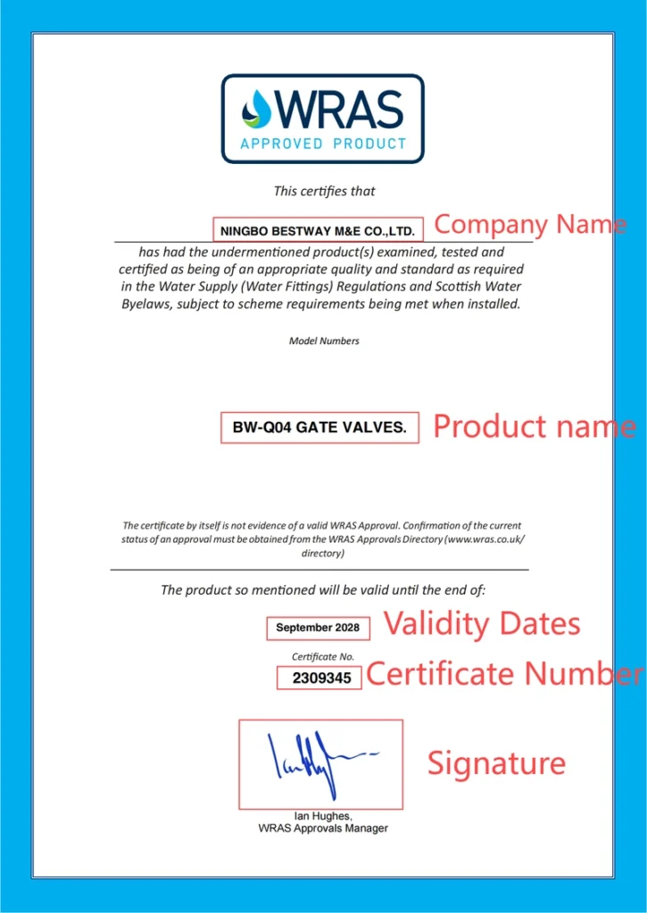 How To Verify A Valve WRAS Certificate